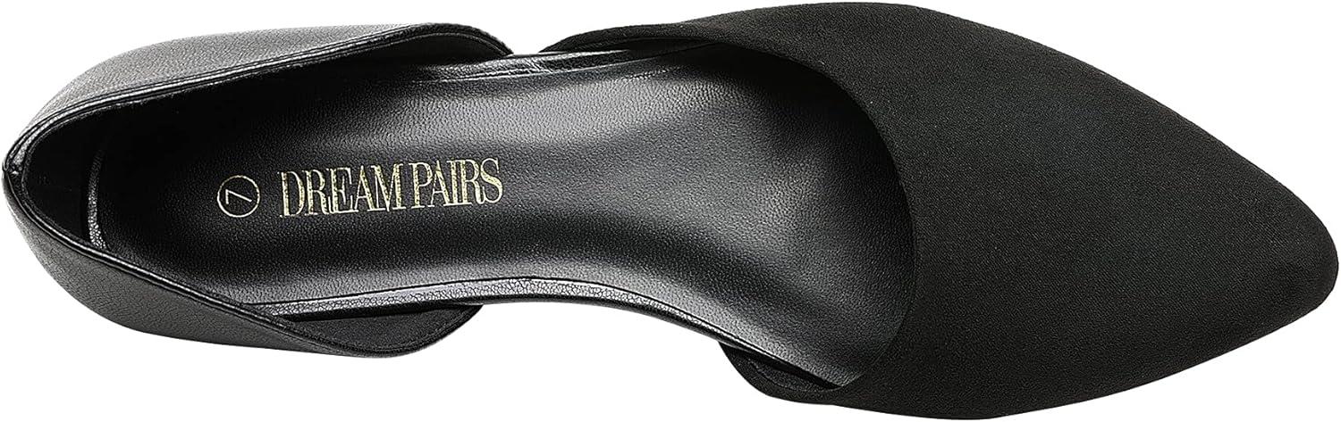 imageDREAM PAIRS Womens Elegant Dressy Flats Shoes Pointed Toe Casual Comfort Slip on Walking Flats for WomenBlackSuede