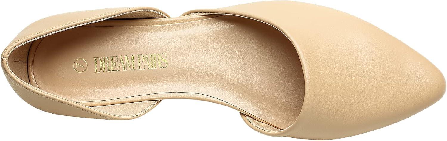 imageDREAM PAIRS Womens Elegant Dressy Flats Shoes Pointed Toe Casual Comfort Slip on Walking Flats for WomenNude