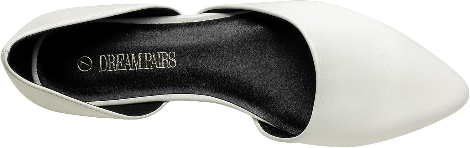 imageDREAM PAIRS Womens Elegant Dressy Flats Shoes Pointed Toe Casual Comfort Slip on Walking Flats for WomenWhite