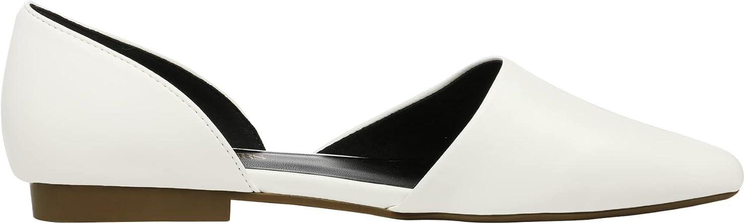 imageDREAM PAIRS Womens Elegant Dressy Flats Shoes Pointed Toe Casual Comfort Slip on Walking Flats for WomenWhite