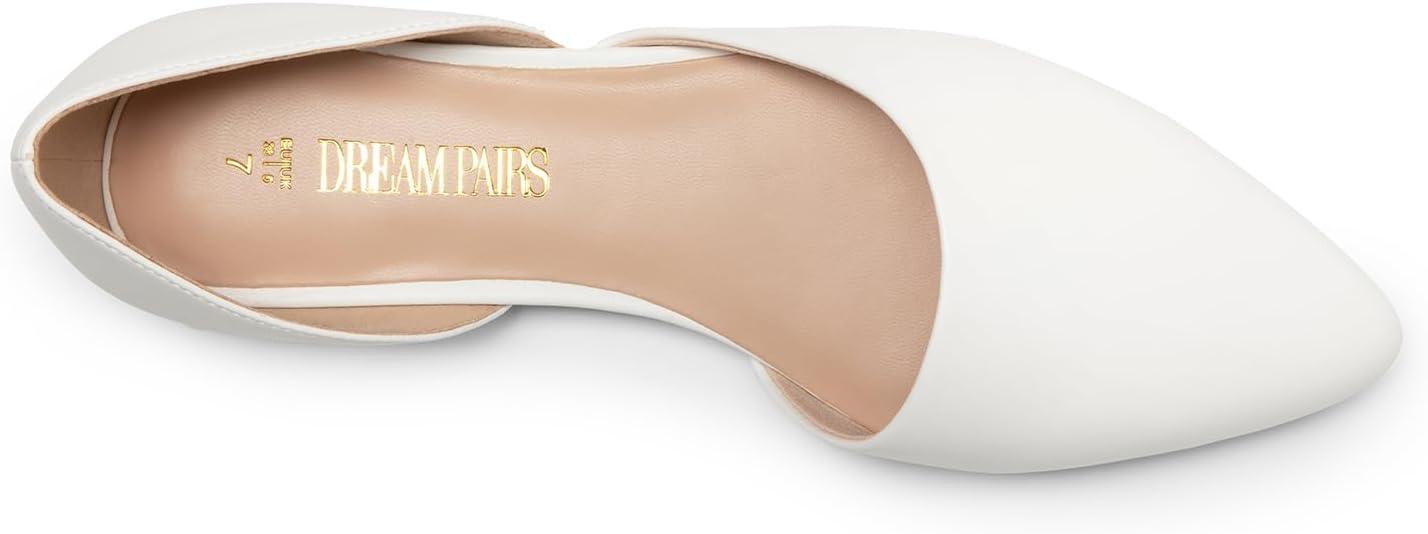 imageDREAM PAIRS Womens Elegant Dressy Flats Shoes Pointed Toe Casual Comfort Slip on Walking Flats for WomenWhitepu