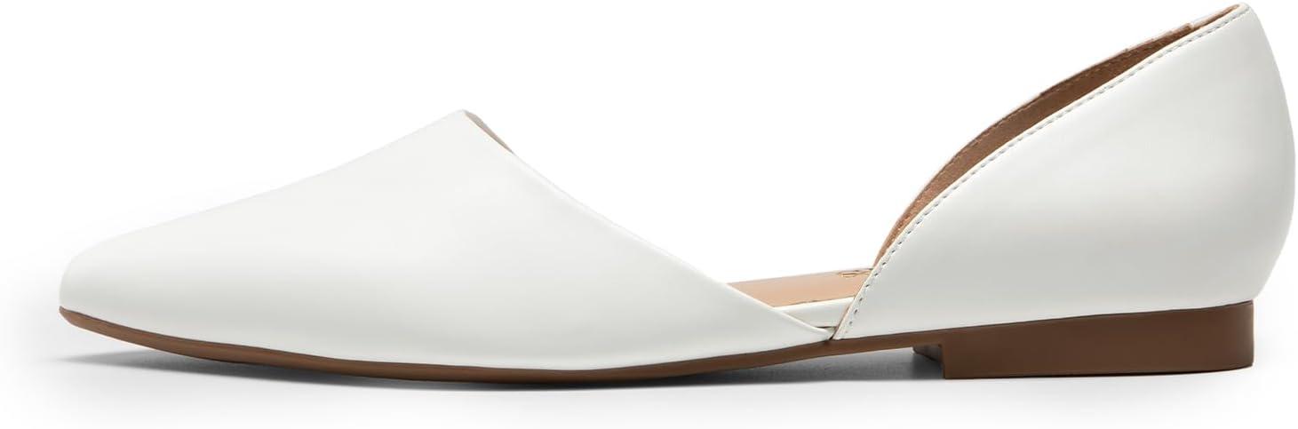 imageDREAM PAIRS Womens Elegant Dressy Flats Shoes Pointed Toe Casual Comfort Slip on Walking Flats for WomenWhitepu