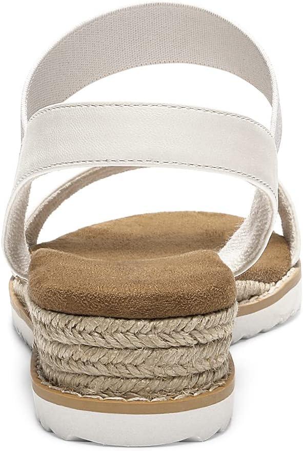 imageDREAM PAIRS Womens Espadrilles Ankle Stretch Elastic Strap Open Toe Wedges Flats SandalsWhite