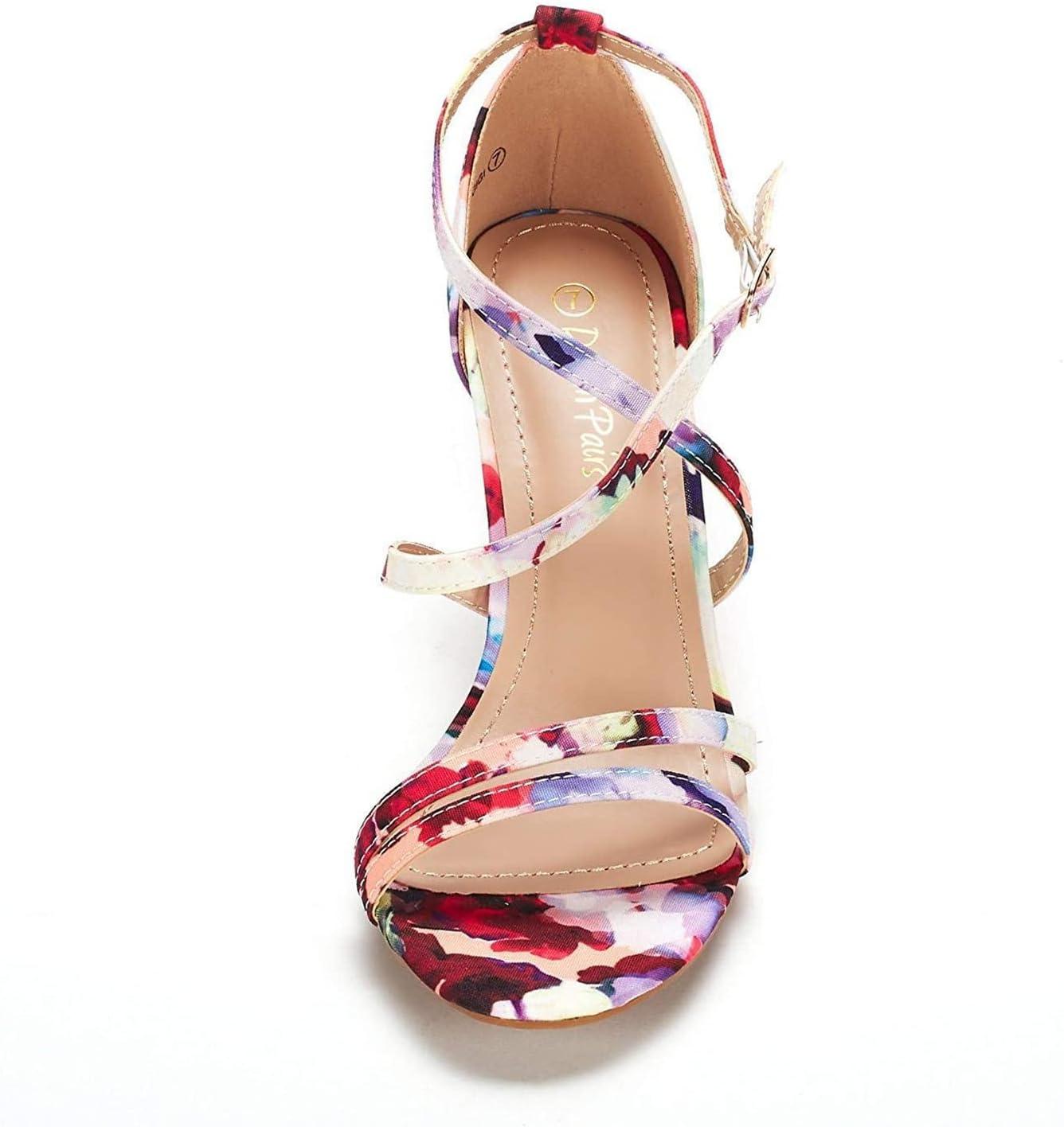 imageDREAM PAIRS Womens Fashion Stilettos Open Toe Pump Heel SandalsFloral
