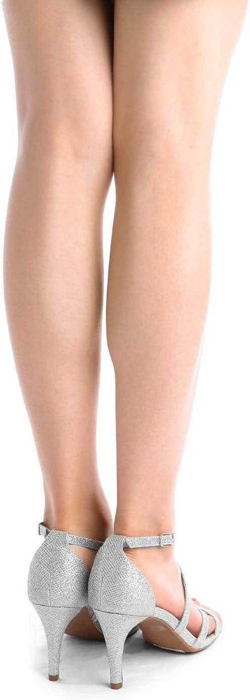 imageDREAM PAIRS Womens Fashion Stilettos Open Toe Pump Heel SandalsSilverGlitter