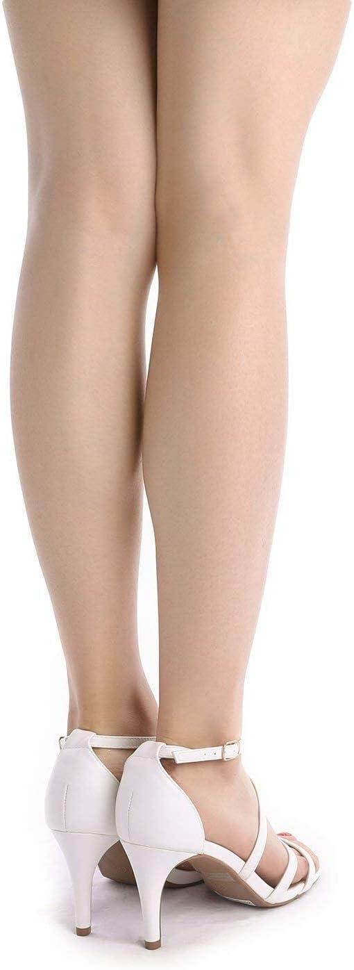 imageDREAM PAIRS Womens Fashion Stilettos Open Toe Pump Heel SandalsWhitePu