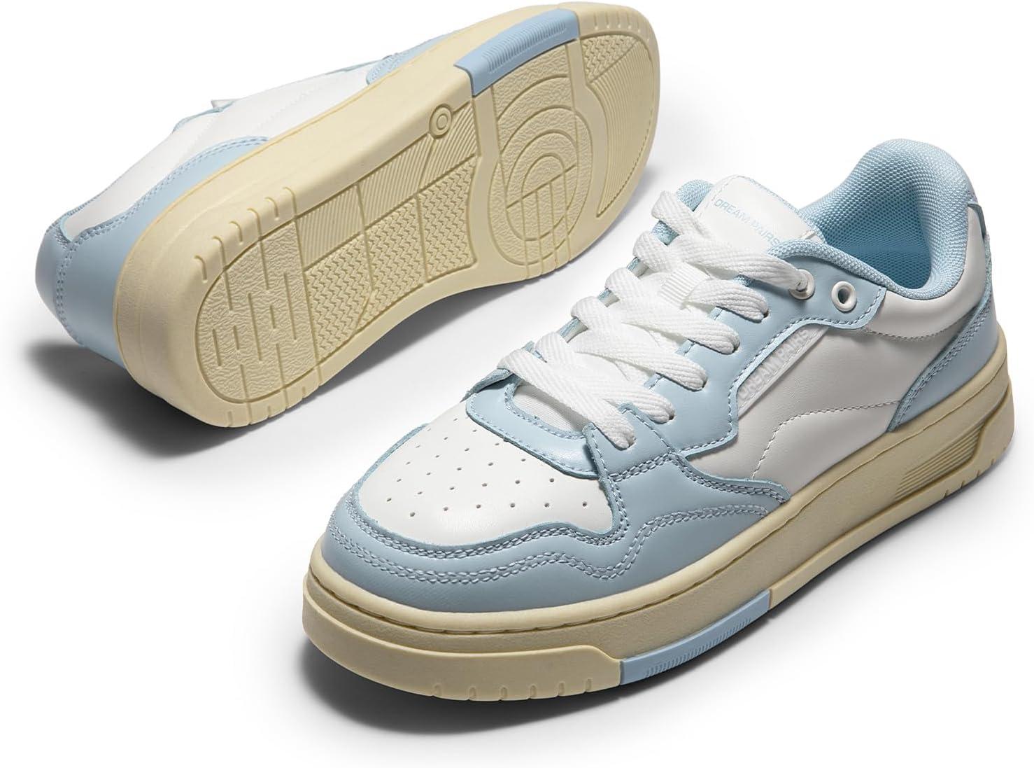 imageDREAM PAIRS Womens Fashion Walking Skateboard Court Sneakers Comfortable LowTop LaceUp NonSlip Retro Vintage Casual Classic Athletic ShoesWhiteBlue