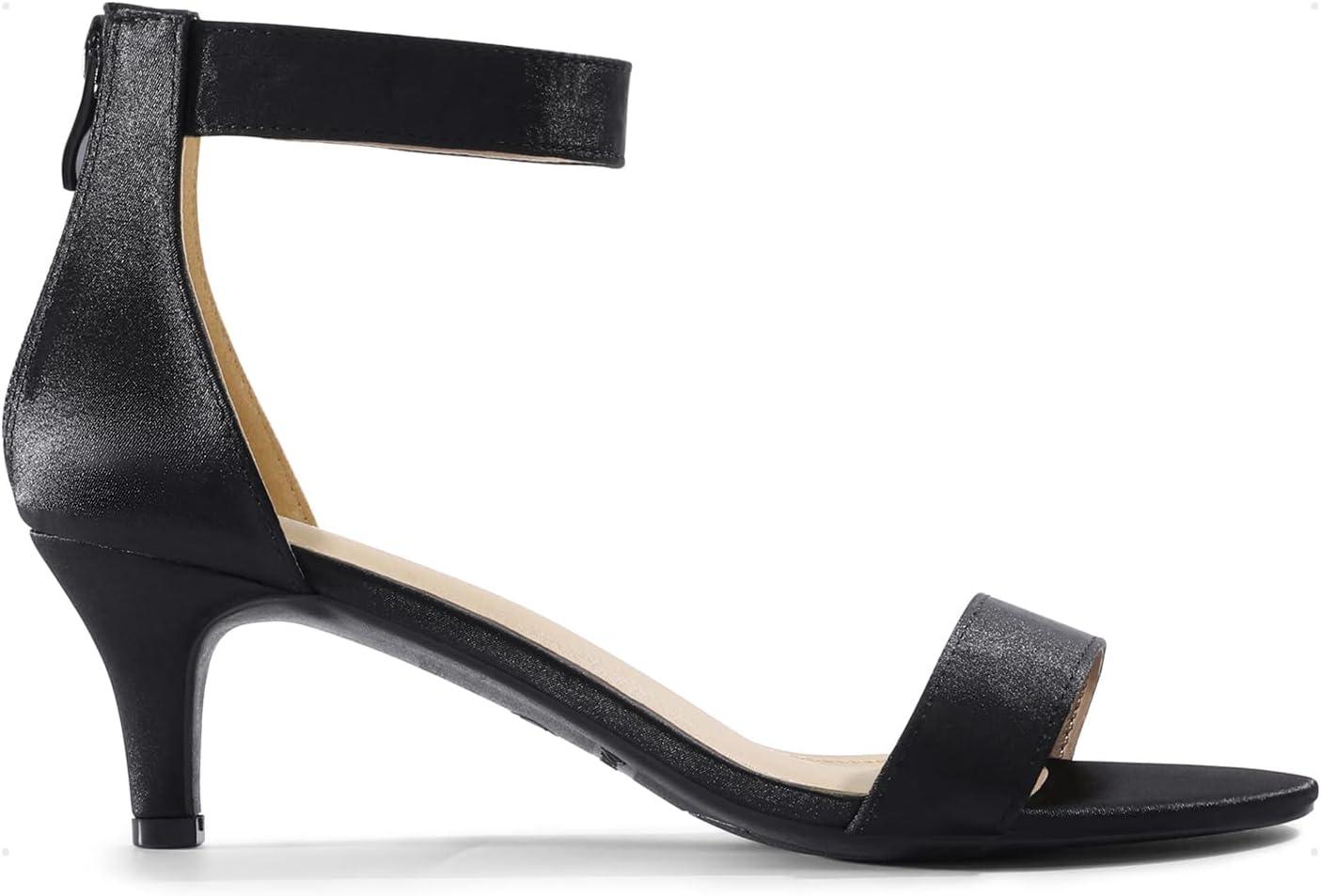 imageDREAM PAIRS Womens Fiona Fashion Stilettos Open Toe Pump Heeled SandalsBlackSatin