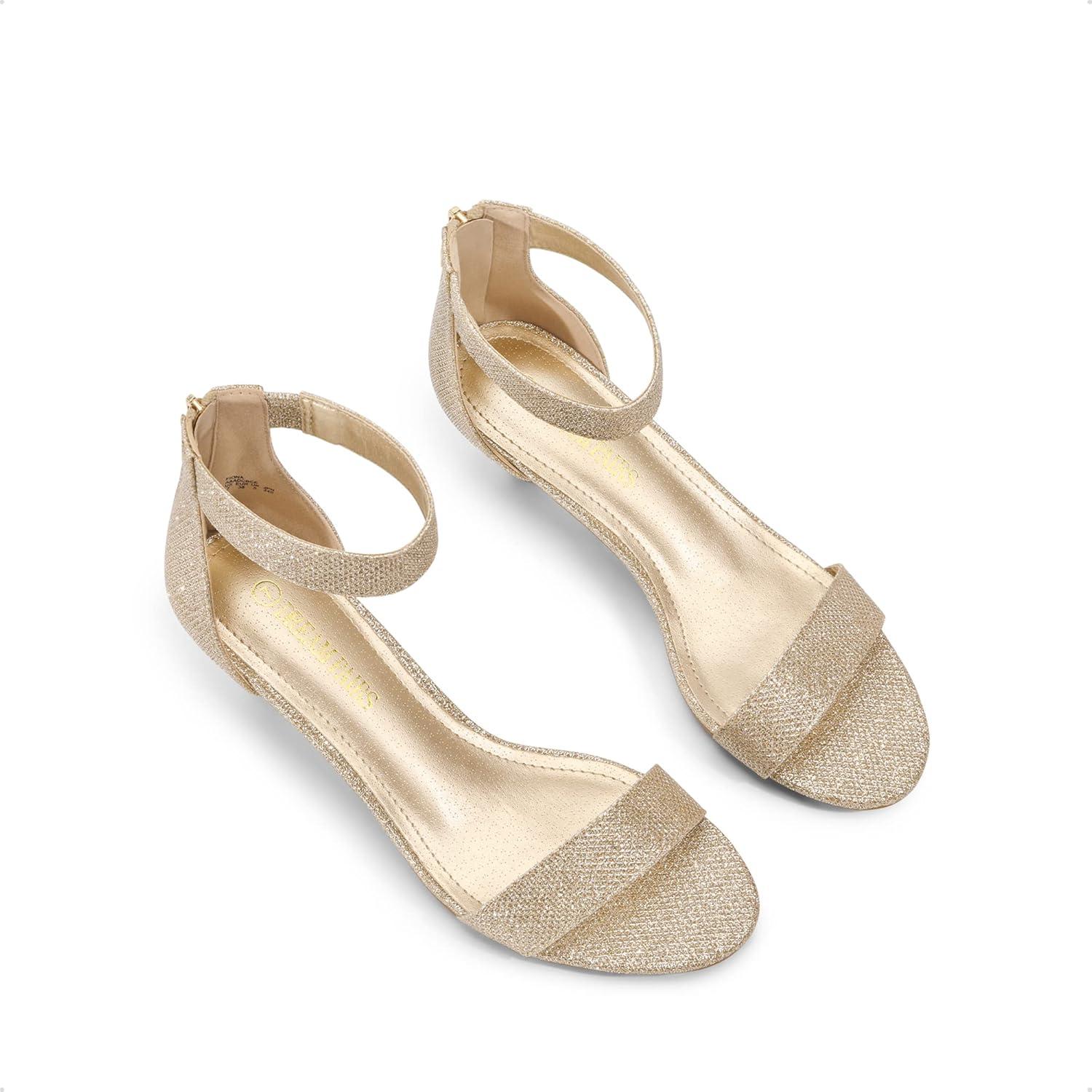 imageDREAM PAIRS Womens Fiona Fashion Stilettos Open Toe Pump Heeled SandalsGoldGlitter