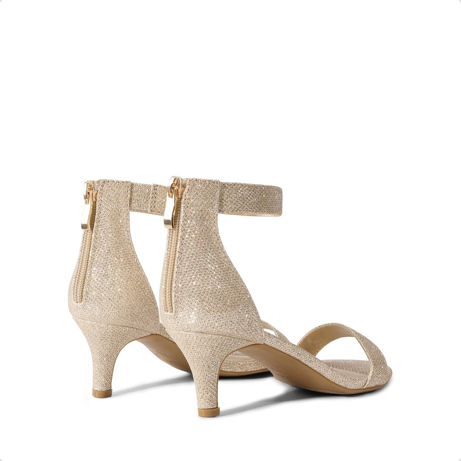 imageDREAM PAIRS Womens Fiona Fashion Stilettos Open Toe Pump Heeled SandalsGoldGlitter