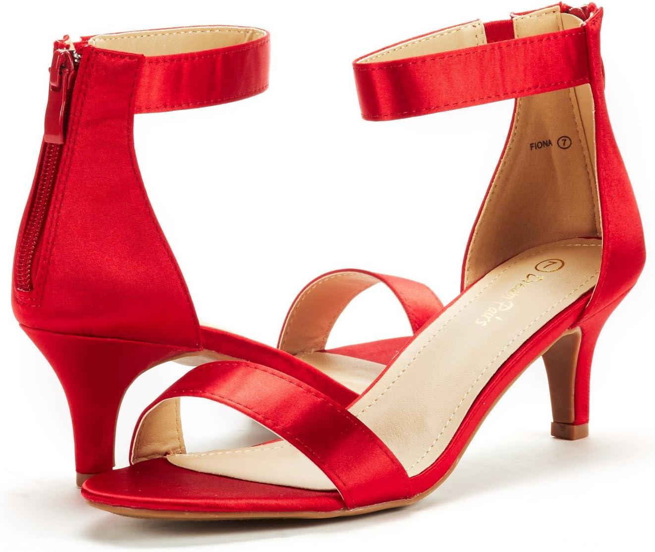 imageDREAM PAIRS Womens Fiona Fashion Stilettos Open Toe Pump Heeled SandalsRed