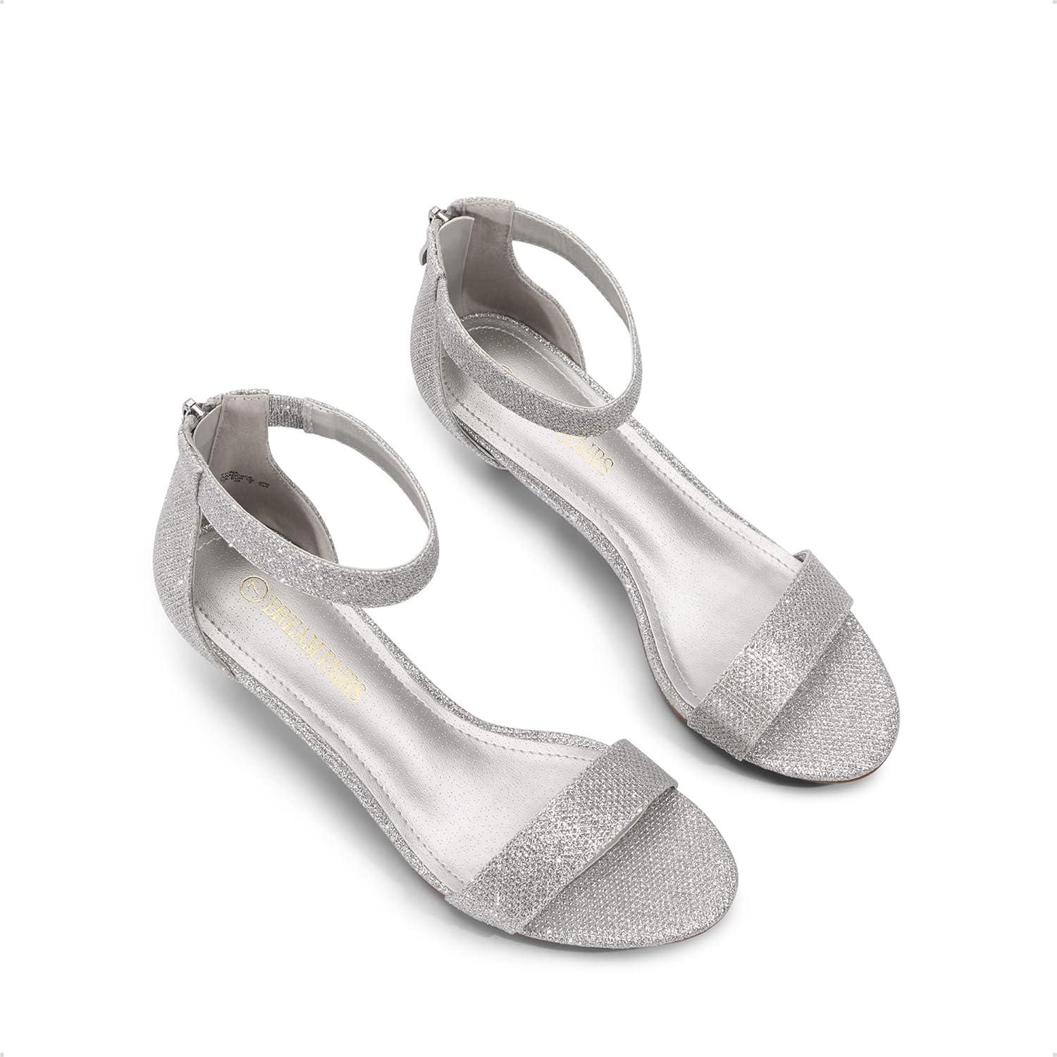 imageDREAM PAIRS Womens Fiona Fashion Stilettos Open Toe Pump Heeled SandalsSilverGlitter