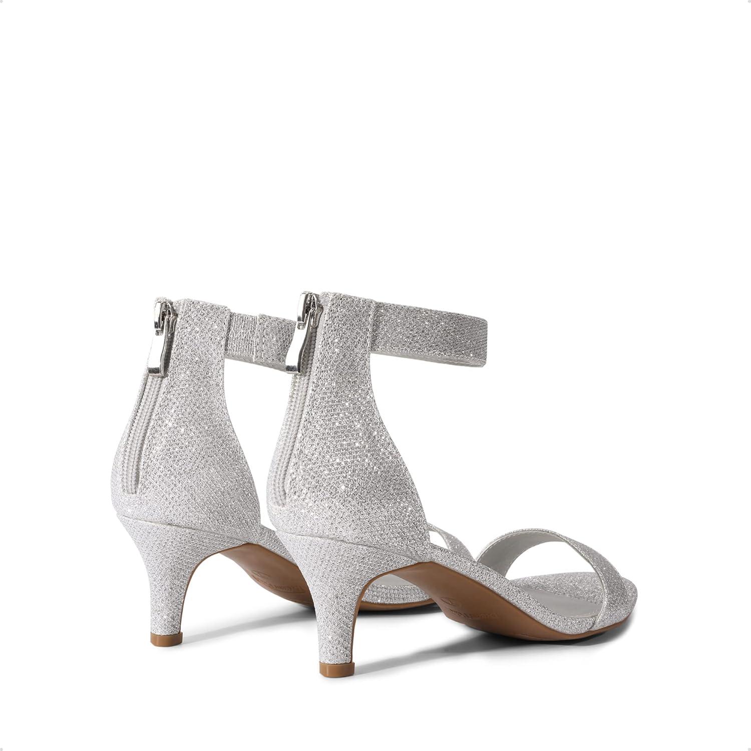 imageDREAM PAIRS Womens Fiona Fashion Stilettos Open Toe Pump Heeled SandalsSilverGlitter