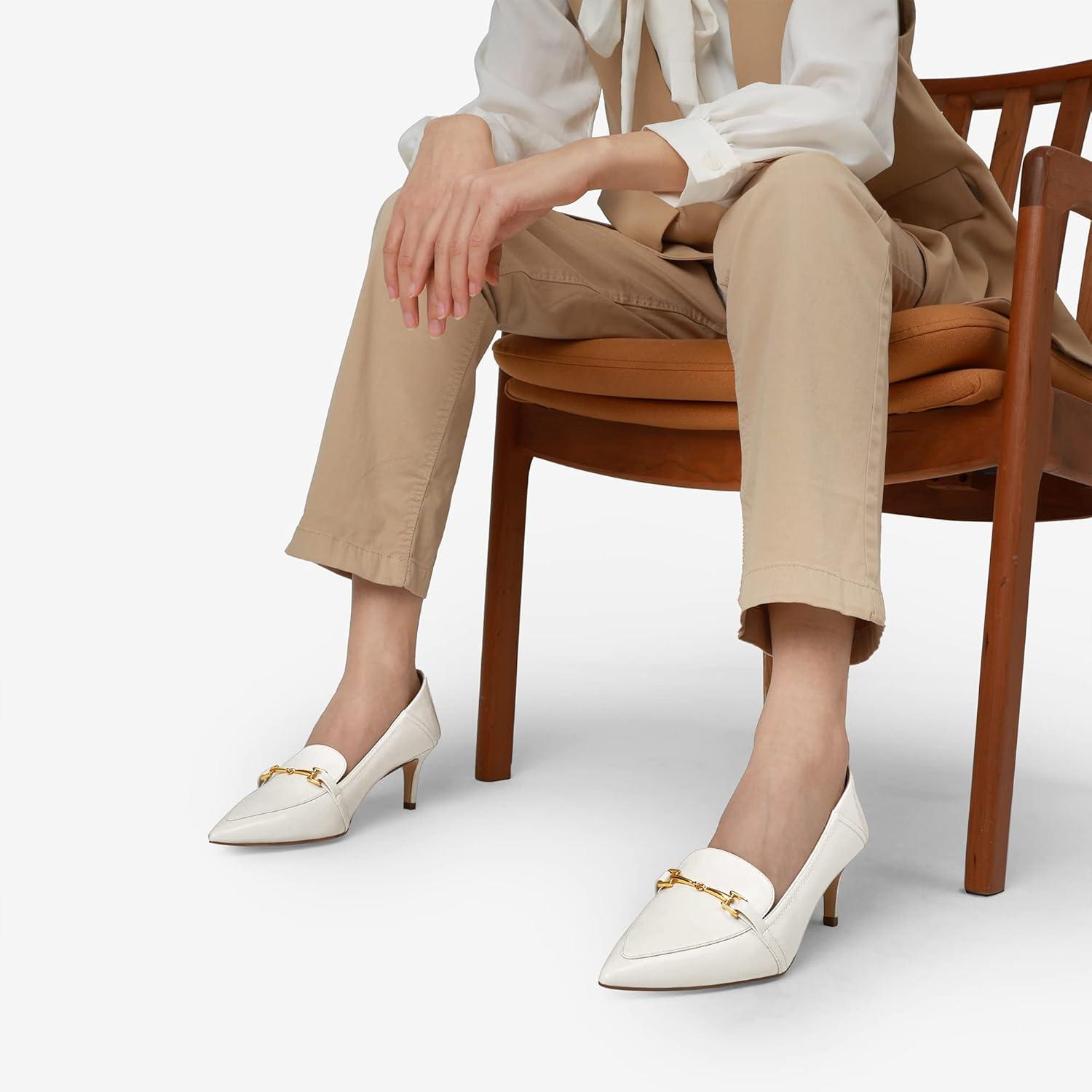 imageDREAM PAIRS Womens Heels Pointed Toe Kitten Heels Pump Shoes Whitepu 10 SDPU2313W