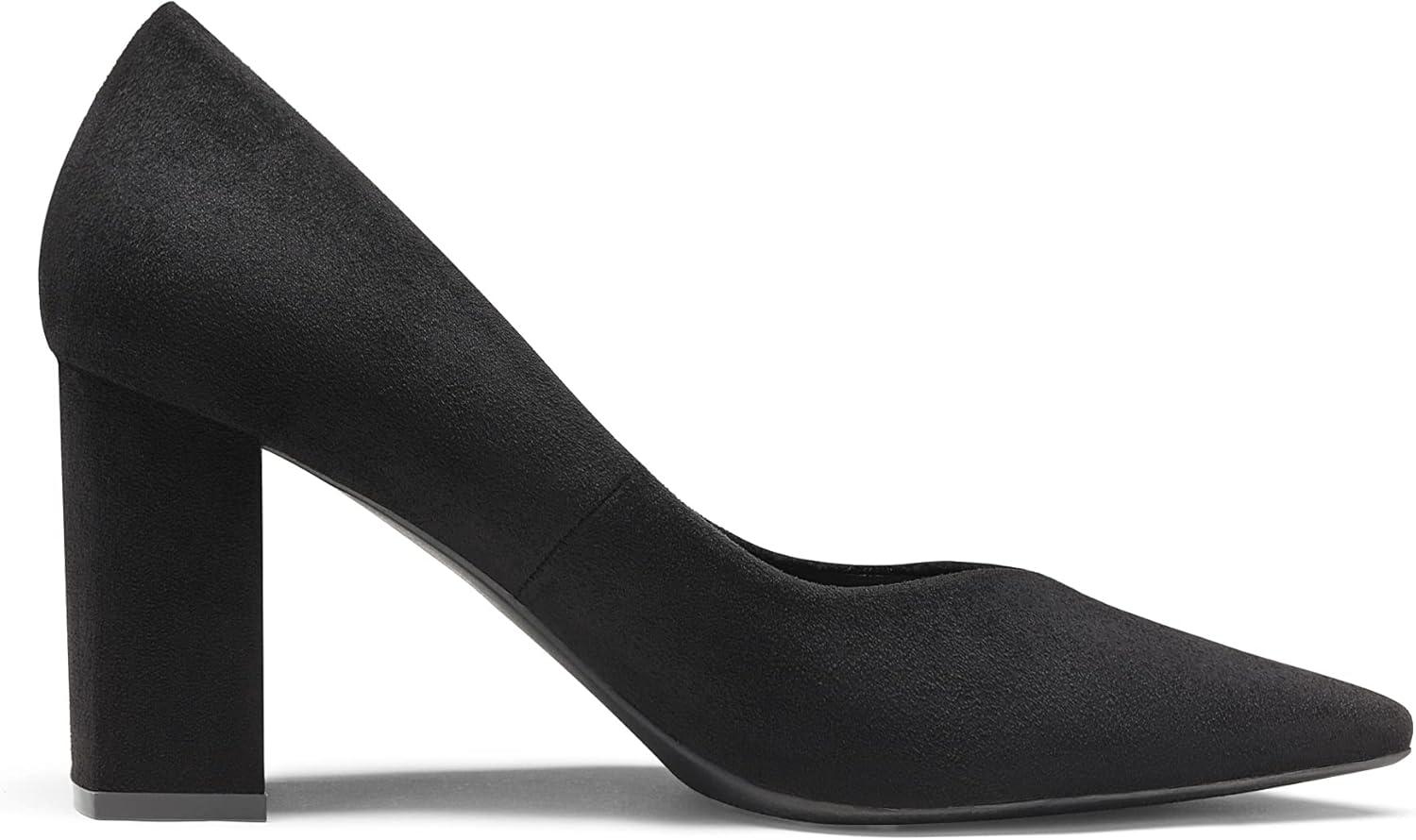 imageDREAM PAIRS Womens High Chunky Closed Toe Block Heels Pointed Toe Wedding Party Elegant Slip On Pumps ShoesBlack