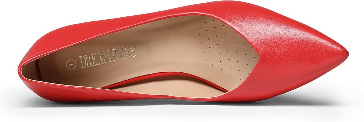 imageDREAM PAIRS Womens High Chunky Closed Toe Block Heels Pointed Toe Wedding Party Elegant Slip On Pumps ShoesRedPu