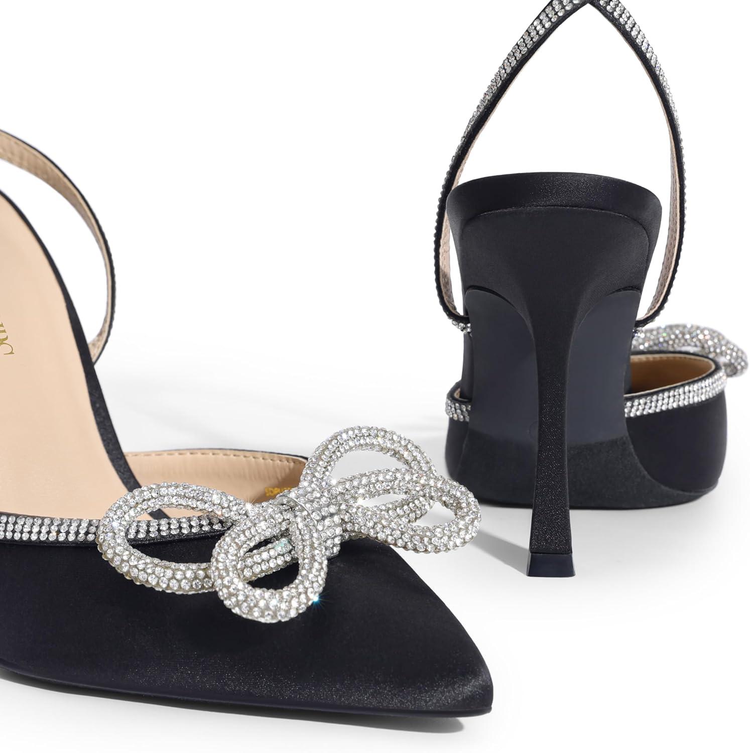 imageDREAM PAIRS Womens High Heels Destiny Closed Toe Strappy Heels Sexy Rhinestone Ankle Strap Pumps Wedding Bridal Party Dress Shoes DestinyBlack