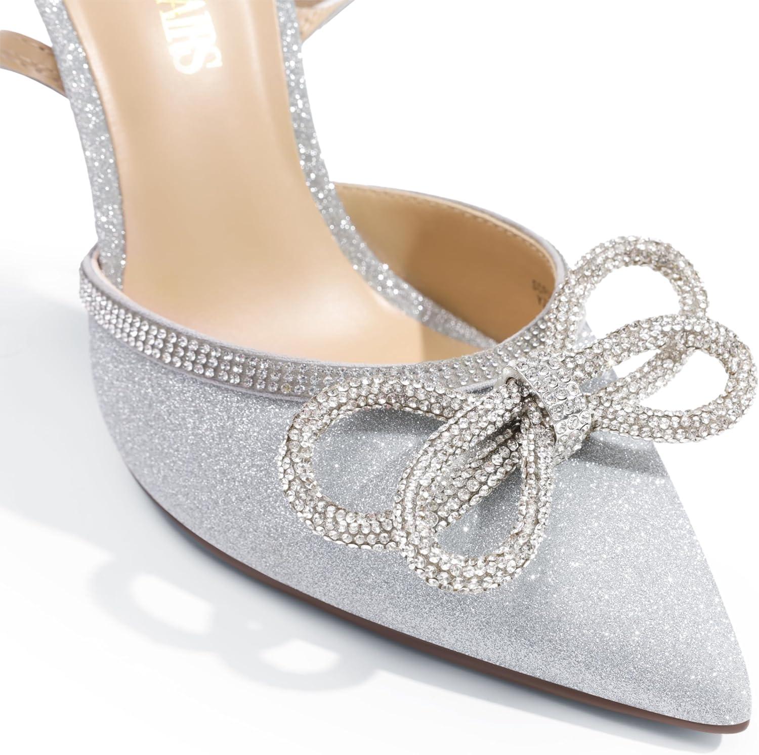 imageDREAM PAIRS Womens High Heels Destiny Closed Toe Strappy Heels Sexy Rhinestone Ankle Strap Pumps Wedding Bridal Party Dress Shoes DestinySilver