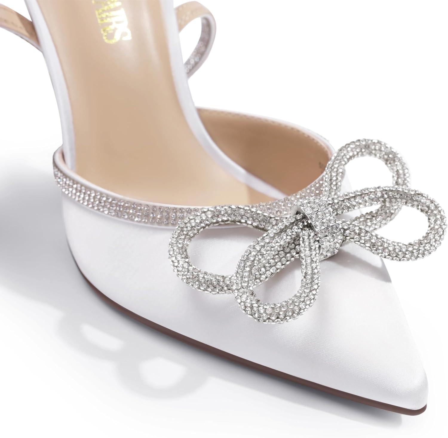 imageDREAM PAIRS Womens High Heels Destiny Closed Toe Strappy Heels Sexy Rhinestone Ankle Strap Pumps Wedding Bridal Party Dress Shoes DestinyWhite