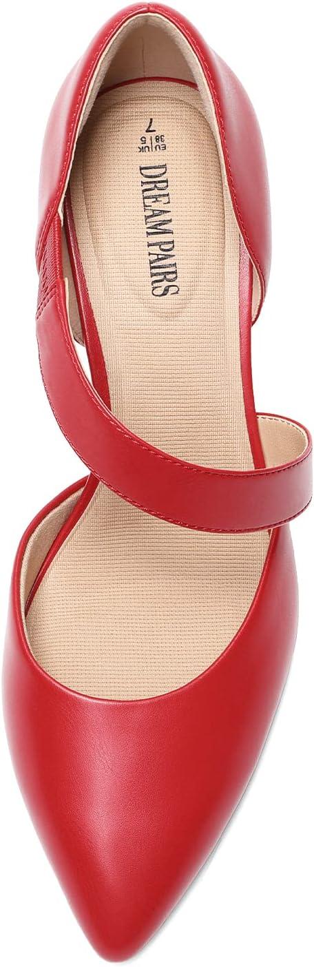 imageDREAM PAIRS Womens High Heels Pumps Dress Closed Pointed Toe Comfortable DOrsay Pumps Shoes for Work Office Wedding Dancing CharmaneRedpu