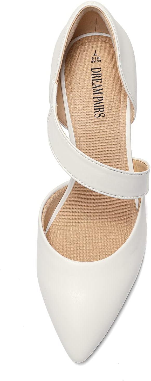 imageDREAM PAIRS Womens High Heels Pumps Dress Closed Pointed Toe Comfortable DOrsay Pumps Shoes for Work Office Wedding Dancing CharmaneWhitepu