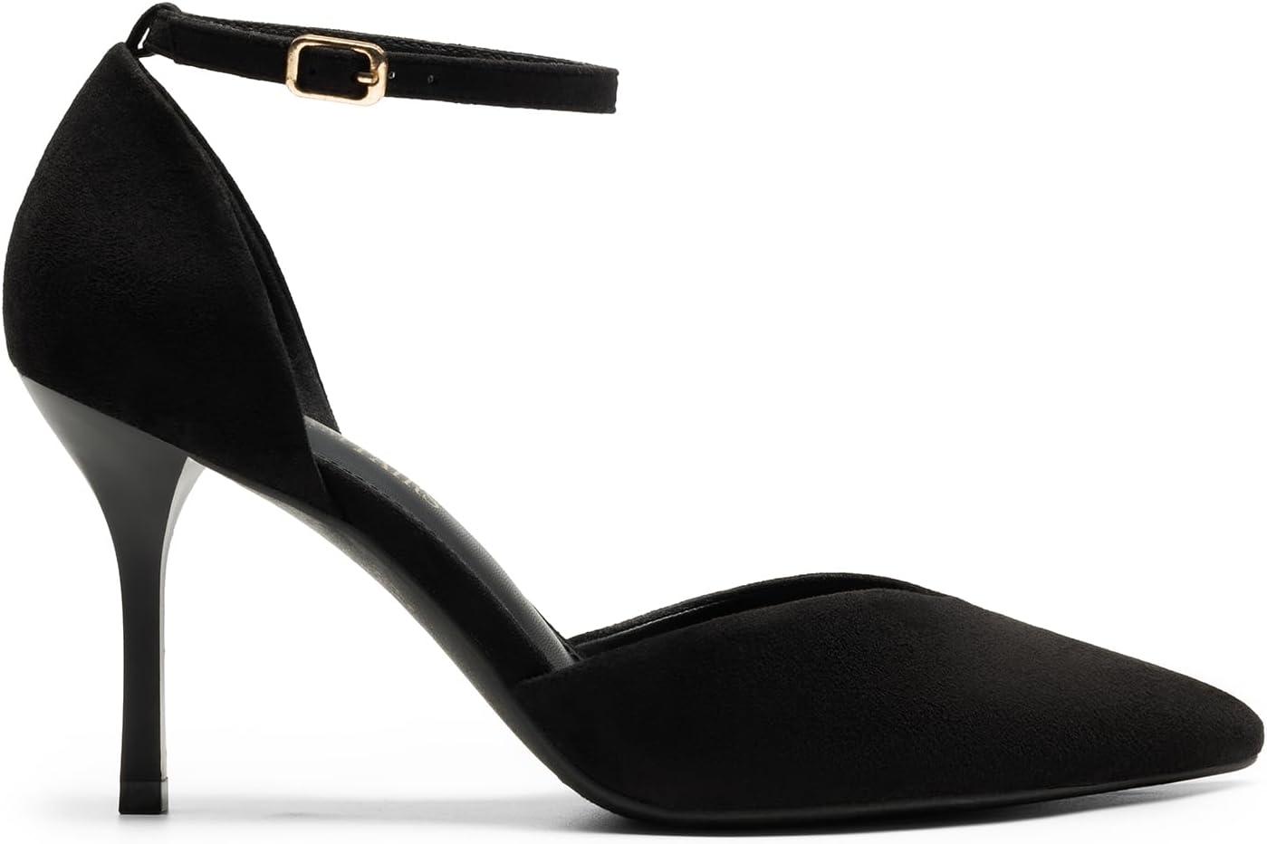 imageDREAM PAIRS Womens High Heels Strappy Closed Toe Stiletto Ankle Strap Pointed Toe DOrsay Heel Dress Wedding Party Pumps ShoesBlack