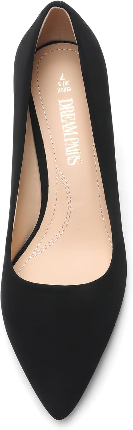 imageDREAM PAIRS Womens High Stiletto Heels Closed Pointed Toe Dress Pumps Shoes for Wedding Work Office Business 3 InchesBlackNubuck