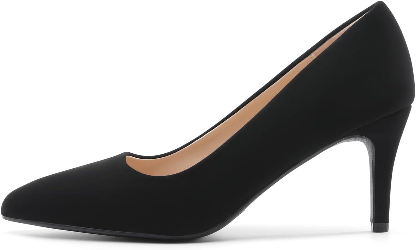 imageDREAM PAIRS Womens High Stiletto Heels Closed Pointed Toe Dress Pumps Shoes for Wedding Work Office Business 3 InchesBlackNubuck