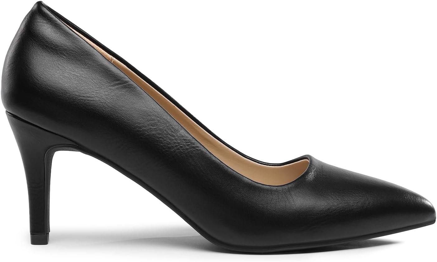 imageDREAM PAIRS Womens High Stiletto Heels Closed Pointed Toe Dress Pumps Shoes for Wedding Work Office Business 3 InchesBlackpu