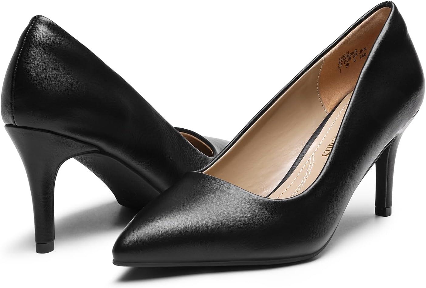 imageDREAM PAIRS Womens High Stiletto Heels Closed Pointed Toe Dress Pumps Shoes for Wedding Work Office Business 3 InchesBlackpu