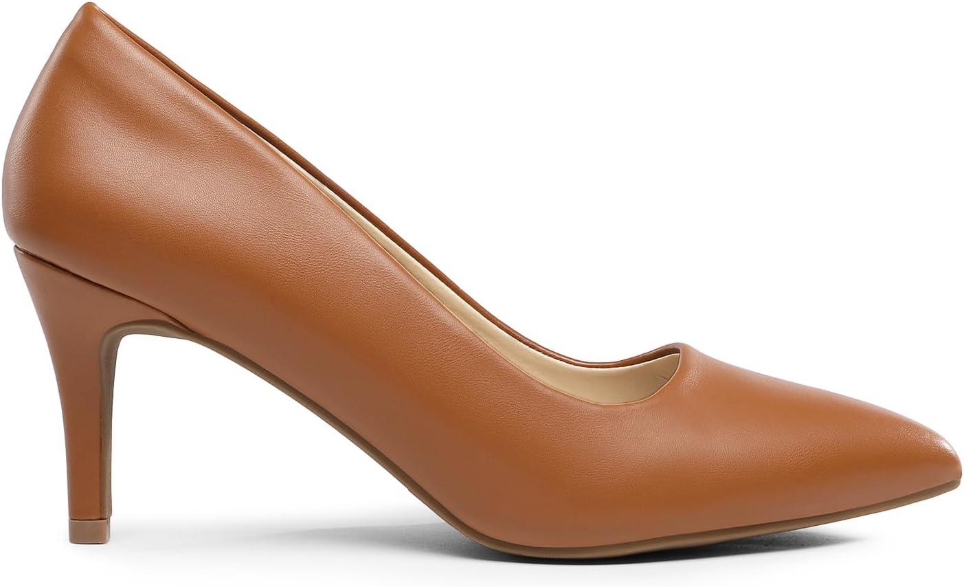 imageDREAM PAIRS Womens High Stiletto Heels Closed Pointed Toe Dress Pumps Shoes for Wedding Work Office Business 3 InchesBrownpu