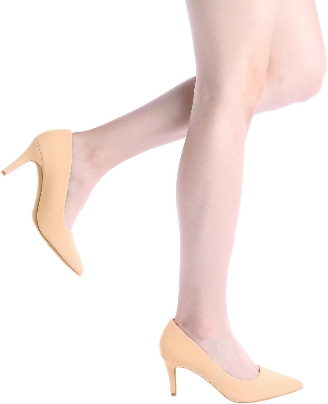 imageDREAM PAIRS Womens High Stiletto Heels Closed Pointed Toe Dress Pumps Shoes for Wedding Work Office Business 3 InchesNudeNubuck