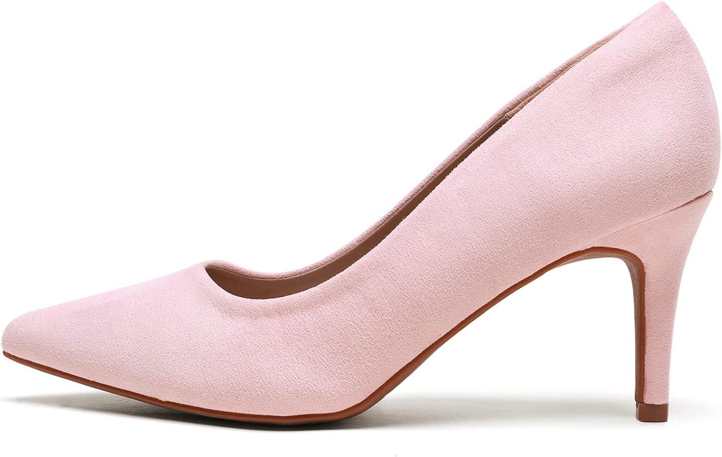 imageDREAM PAIRS Womens High Stiletto Heels Closed Pointed Toe Dress Pumps Shoes for Wedding Work Office Business 3 InchesPink