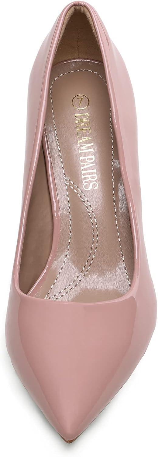 imageDREAM PAIRS Womens High Stiletto Heels Closed Pointed Toe Dress Pumps Shoes for Wedding Work Office Business 3 InchesPinkpat