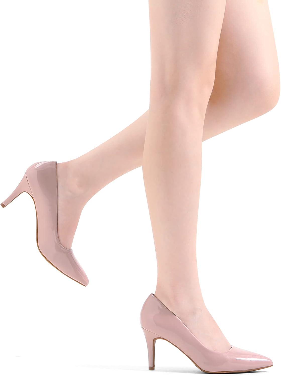 imageDREAM PAIRS Womens High Stiletto Heels Closed Pointed Toe Dress Pumps Shoes for Wedding Work Office Business 3 InchesPinkpat