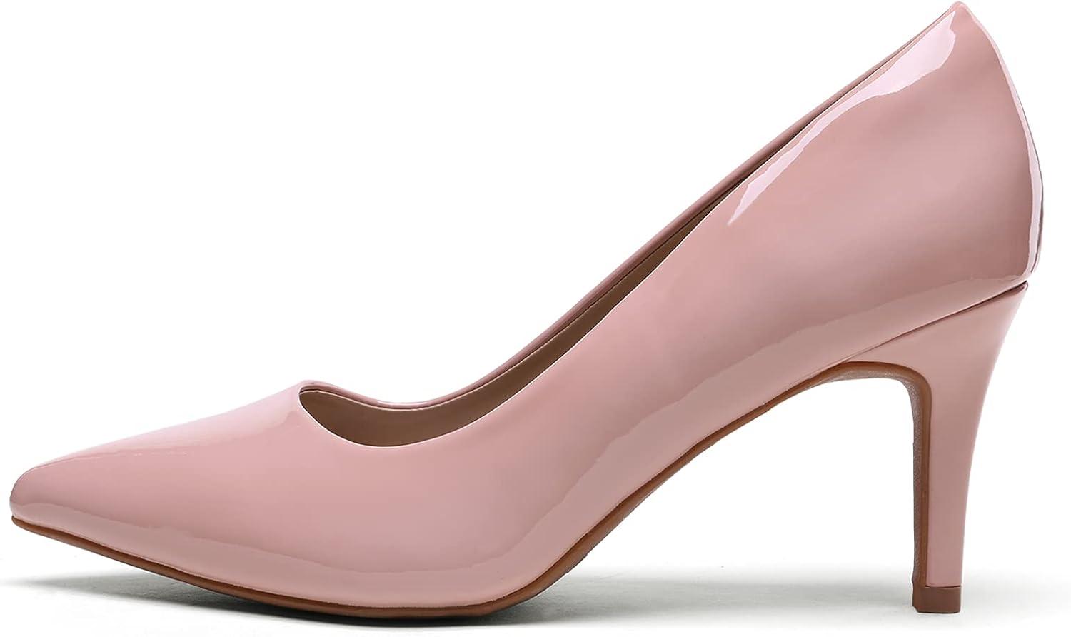 imageDREAM PAIRS Womens High Stiletto Heels Closed Pointed Toe Dress Pumps Shoes for Wedding Work Office Business 3 InchesPinkpat