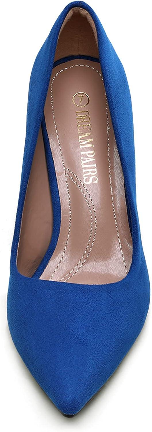 imageDREAM PAIRS Womens High Stiletto Heels Closed Pointed Toe Dress Pumps Shoes for Wedding Work Office Business 3 InchesRoyalBlue