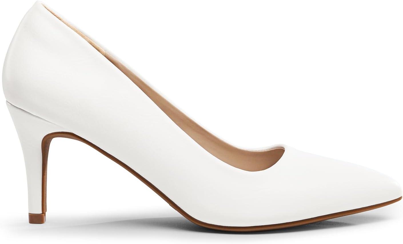 imageDREAM PAIRS Womens High Stiletto Heels Closed Pointed Toe Dress Pumps Shoes for Wedding Work Office Business 3 InchesWhitepu