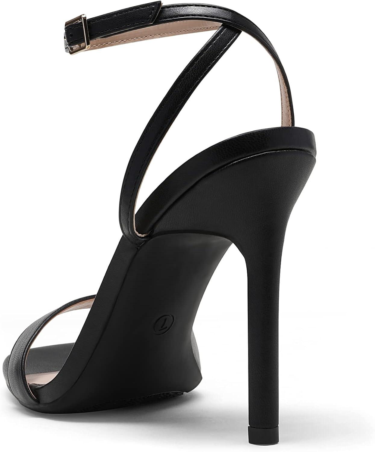 imageDREAM PAIRS Womens High Stilettos Open Square Toe Ankle Strap Heels Sexy Comfort Strappy Dress Shoes Wedding Bridal Pumps SandalsBlack