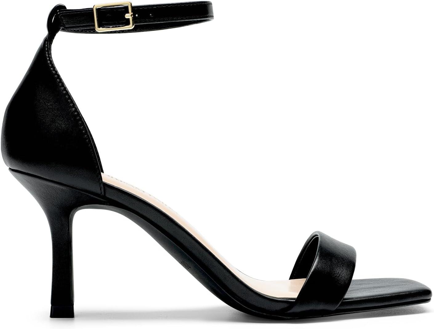 imageDREAM PAIRS Womens High Stilettos Open Square Toe Ankle Strap Heels Sexy Fashion Comfort Dress Shoes Wedding Bridal Pumps Heeled SandalsBlackpu