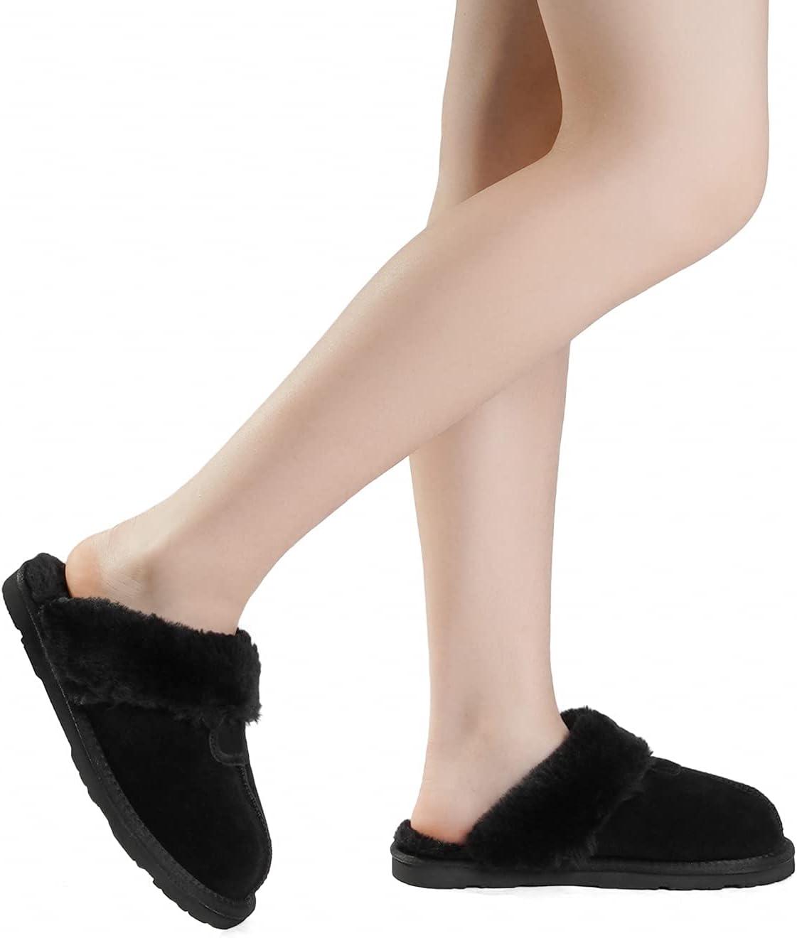 imageDREAM PAIRS Womens House Slippers Indoor Fuzzy Fluffy Furry Cozy Home Bedroom Comfy Winter Cute Warm Outdoor Shoes FuzzyEasyBlack