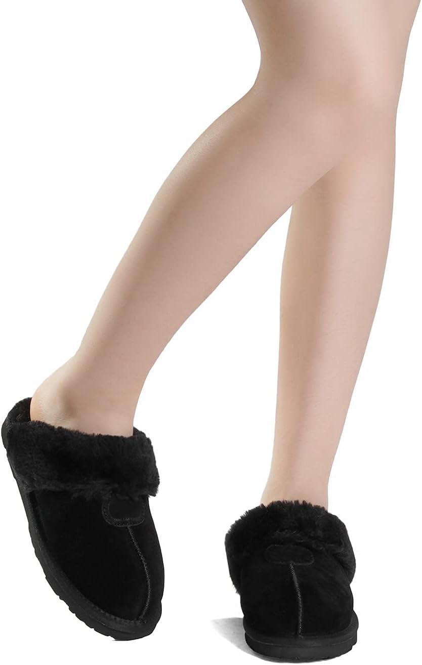 imageDREAM PAIRS Womens House Slippers Indoor Fuzzy Fluffy Furry Cozy Home Bedroom Comfy Winter Cute Warm Outdoor Shoes FuzzyEasyBlack