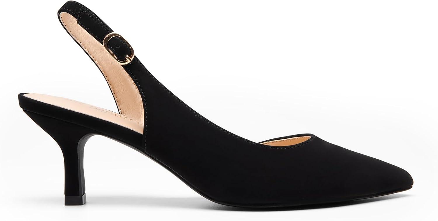 imageDREAM PAIRS Womens Kitten Heel Slingback Pointed Closed Toe Low Stiletto Heels Dress Bridal Elegant Wedding Pumps ShoesBlacknubuck