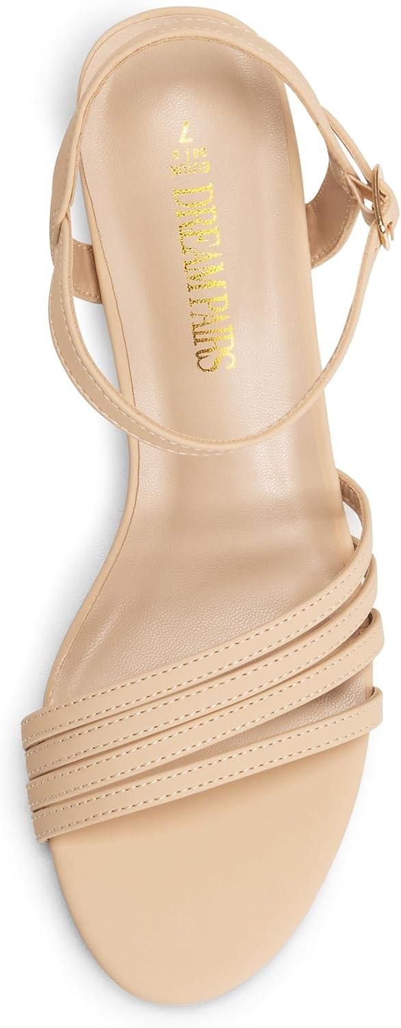 imageDREAM PAIRS Womens Kitten Heels Open Round Toe Comfortable Strappy Heels for Dressy Wedding Party Evening SandalsNudenubuck