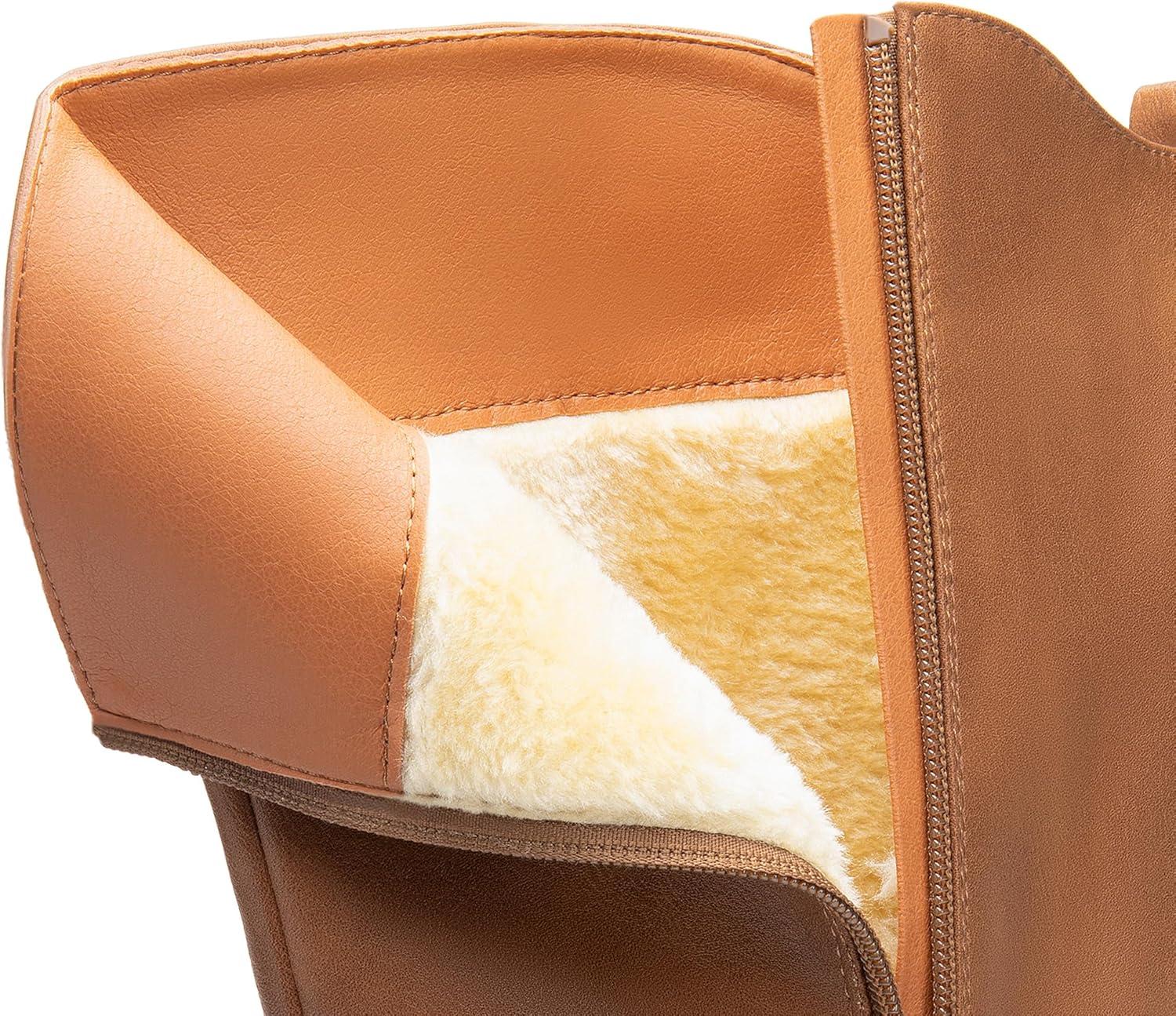 imageDREAM PAIRS Womens Knee High Boots Buckle Riding BootsCamelu