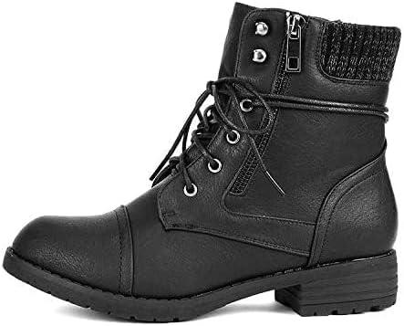 imageDREAM PAIRS Womens Lace Up Combat boots Ankle BootiesBlack