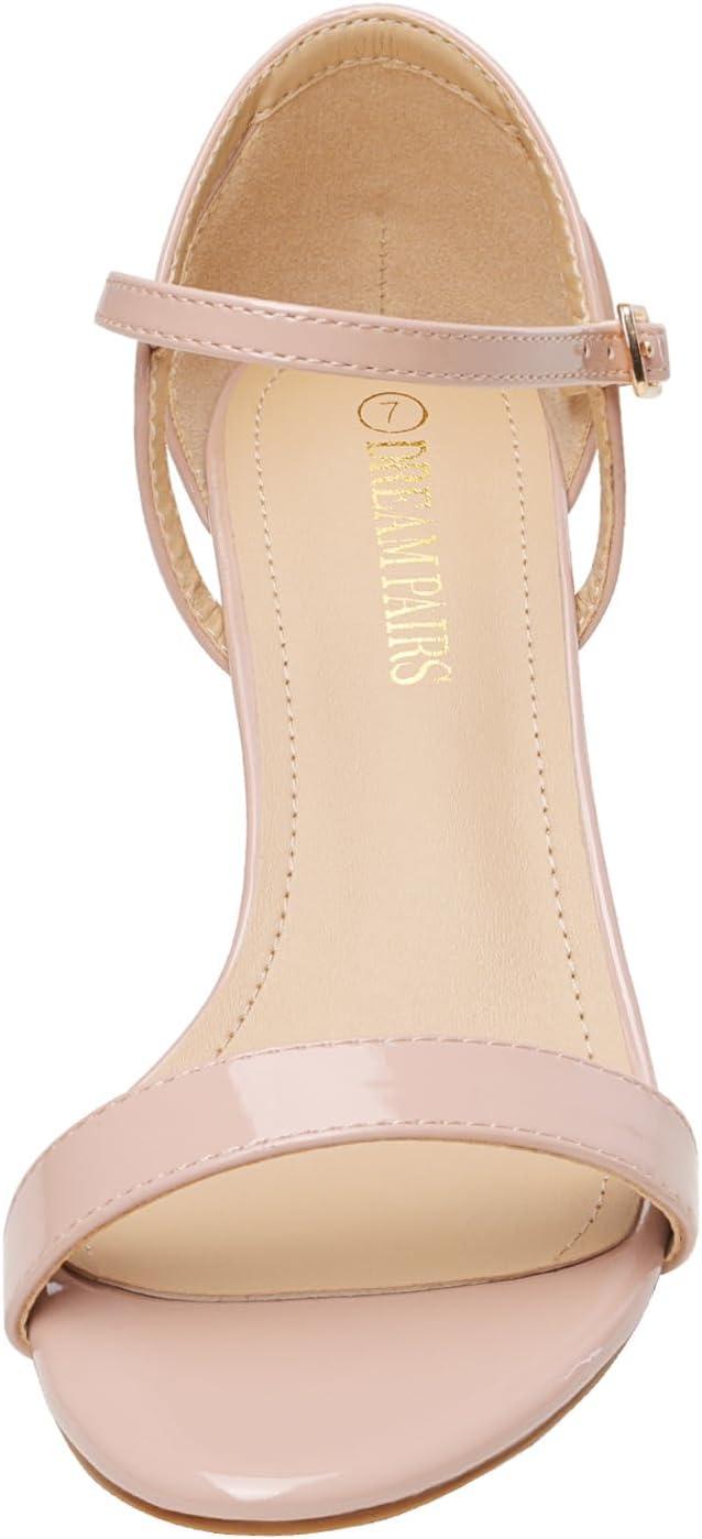 imageDREAM PAIRS Womens Lexii Fashion Stilettos Open Toe Pump Heel SandalsBlush Pat