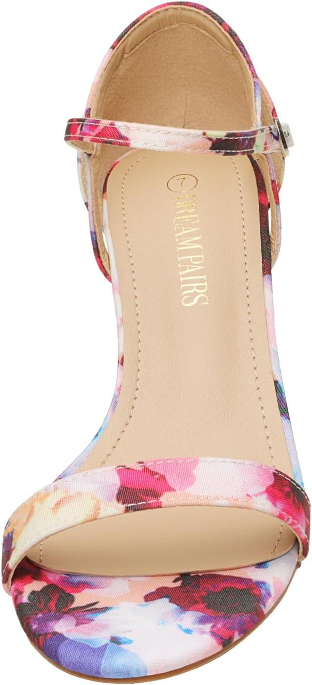 imageDREAM PAIRS Womens Lexii Fashion Stilettos Open Toe Pump Heel SandalsFloral