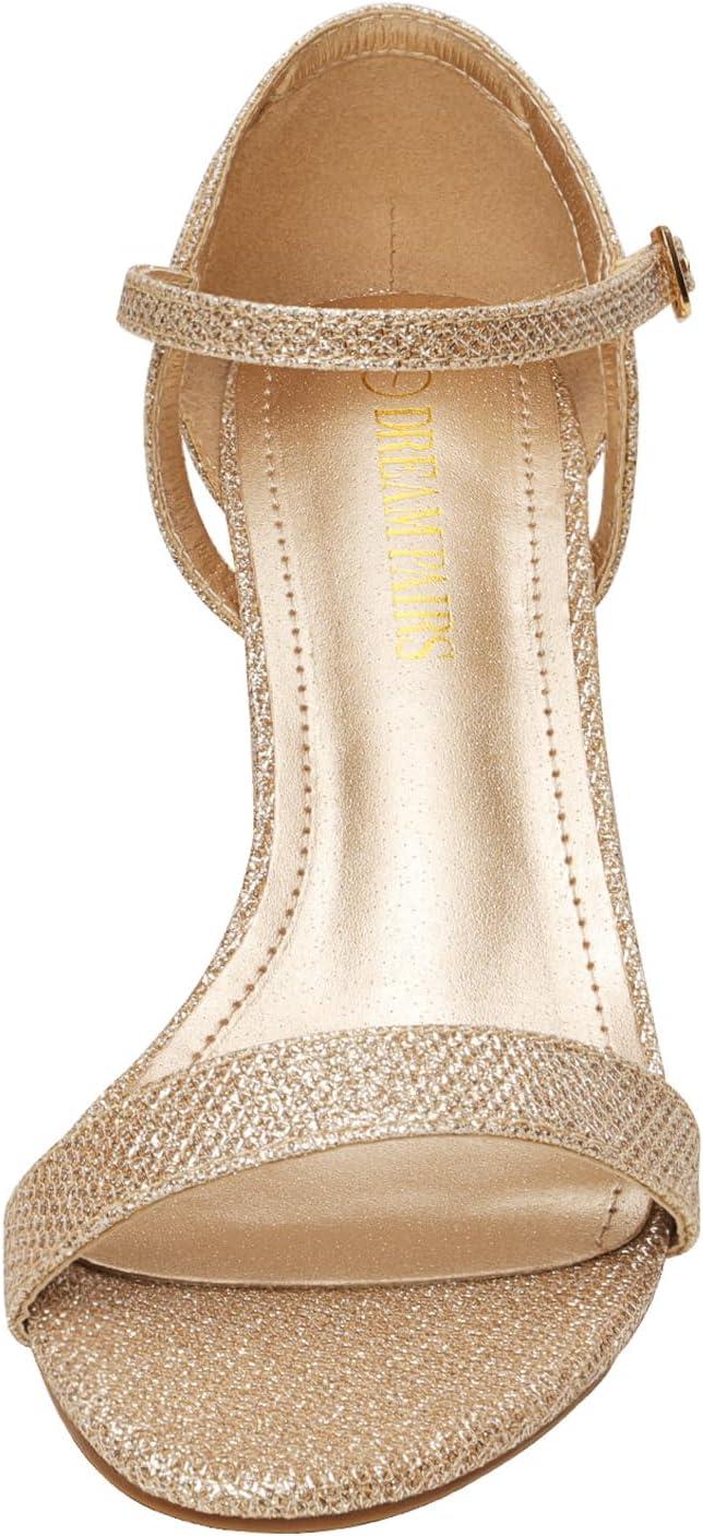 imageDREAM PAIRS Womens Lexii Fashion Stilettos Open Toe Pump Heel SandalsGold Glitter