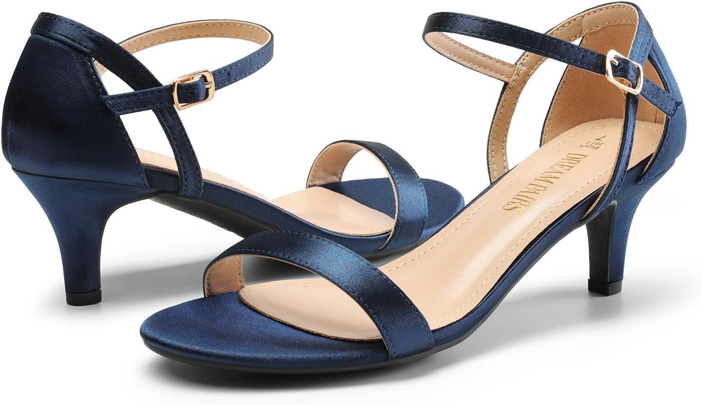imageDREAM PAIRS Womens Lexii Fashion Stilettos Open Toe Pump Heel SandalsNavysatin